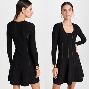 ZIMMERMANN Luminosity Knit Paneled Long Sleeve Sweater Mini Dress